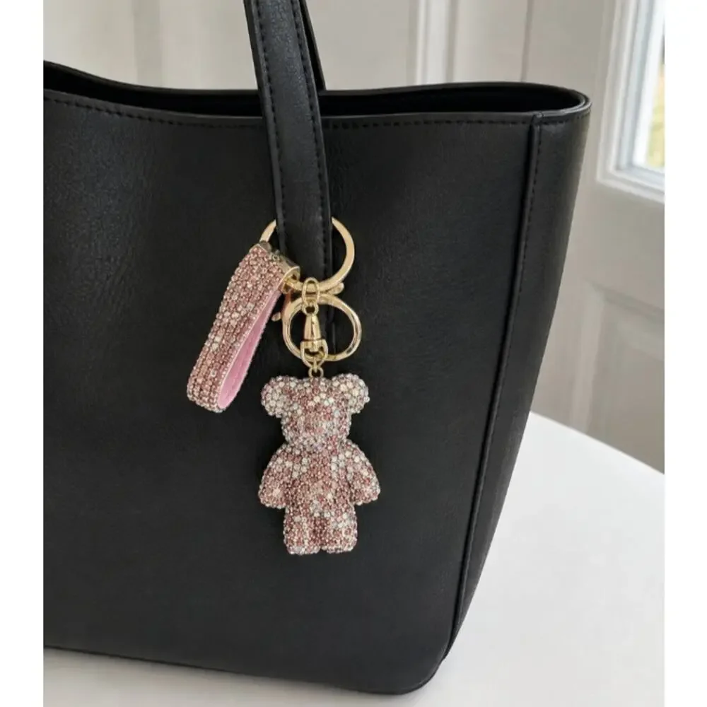 Rhinestone Pink AB Teddy Bear Bag Charm New